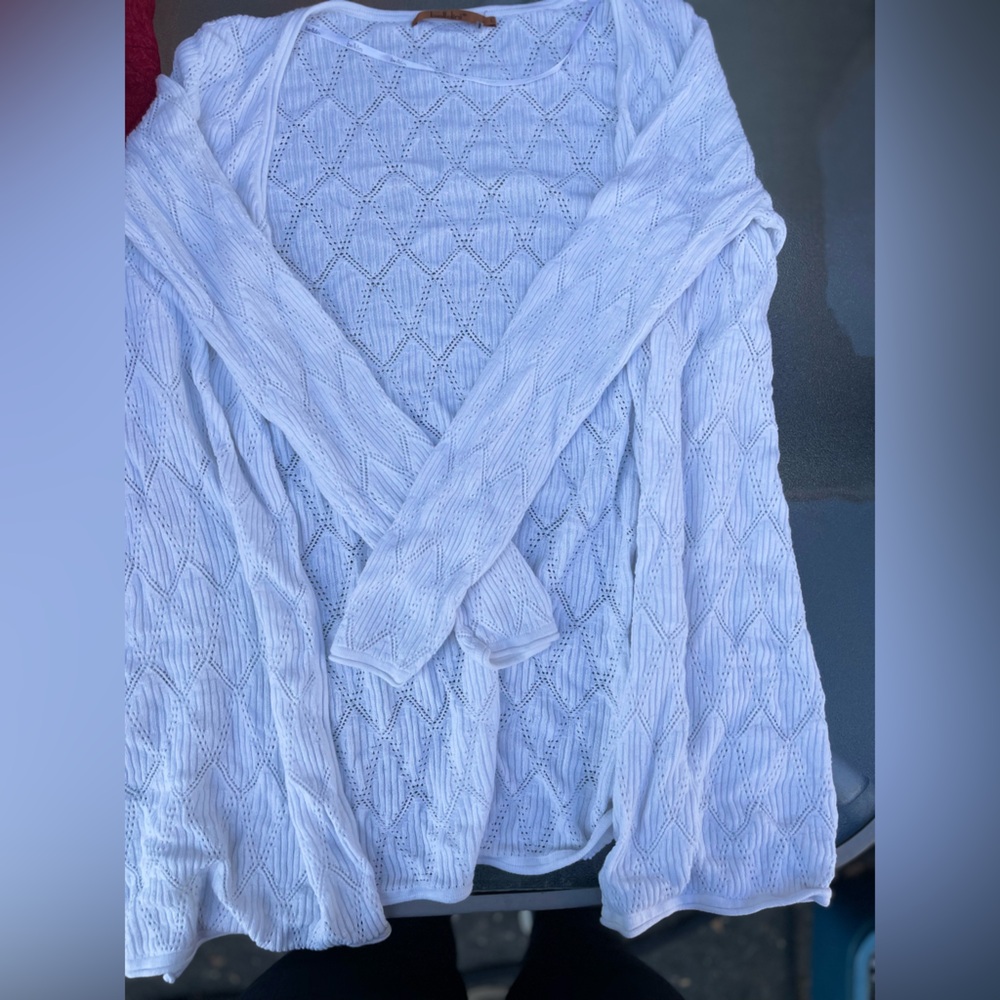 Belldini White Textured Cardigan